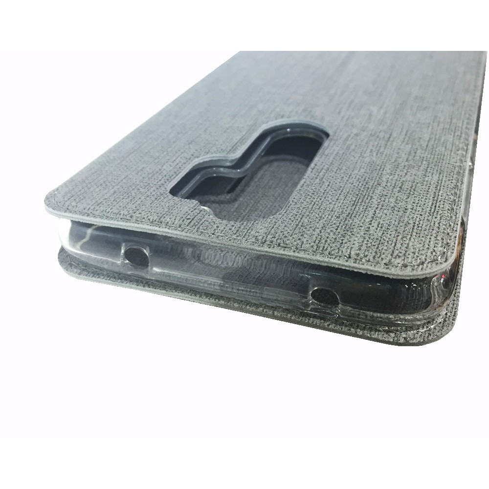 Vili DMX Cross Texture PU Cuero Case Con Ranura Para Tarjetas Para Xiaomi Redmi Note 8 Pro - Gris