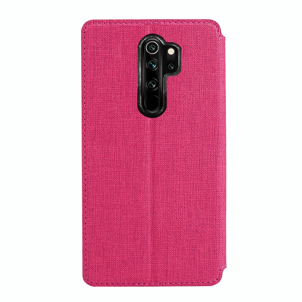 VILI DMX Cross Texture PU Leather Stand Case with Card Slot for Xiaomi Redmi Note 8 Pro - Rose-3