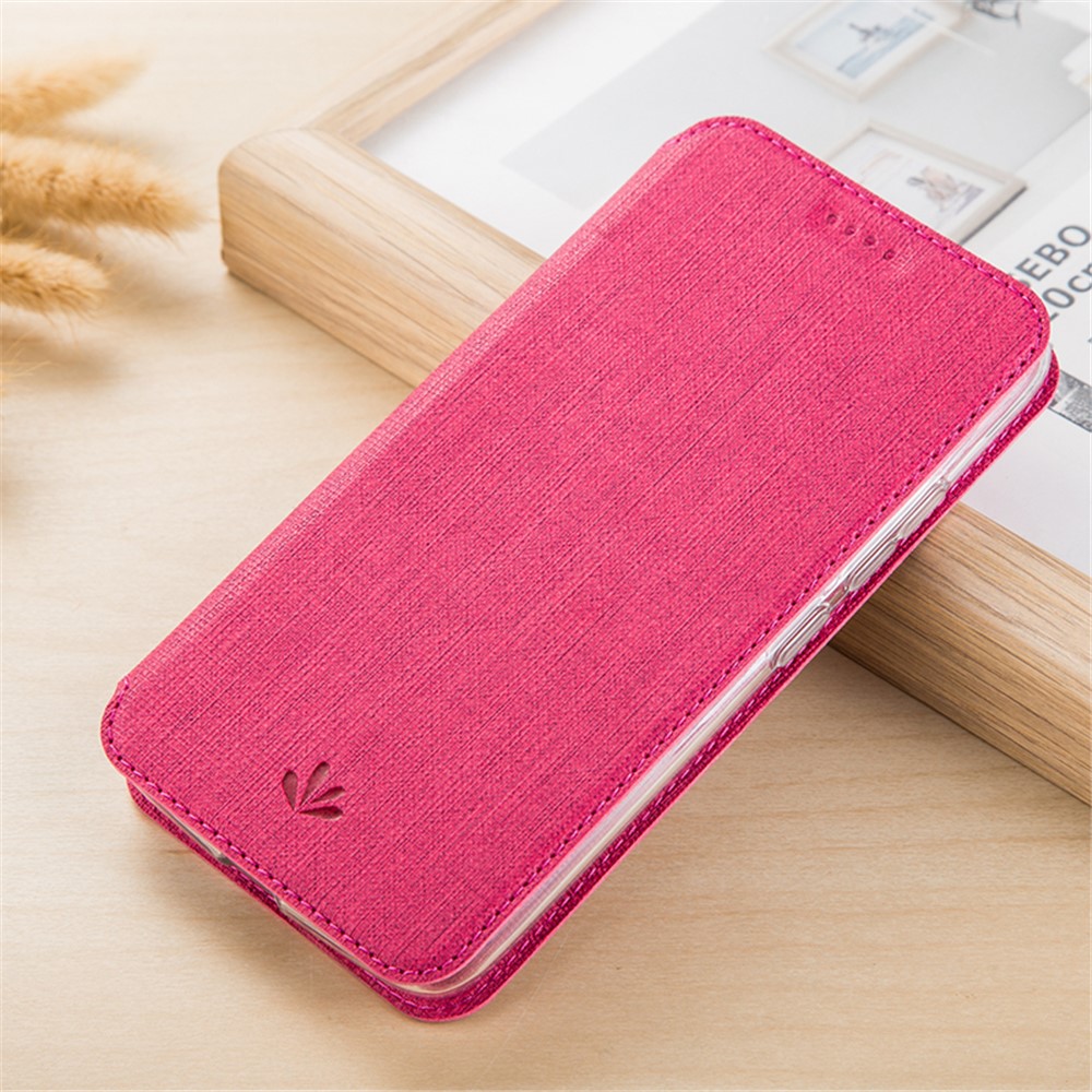 VILI DMX Cross Texture PU Leather Stand Case with Card Slot for Xiaomi Redmi Note 8 Pro - Rose-6