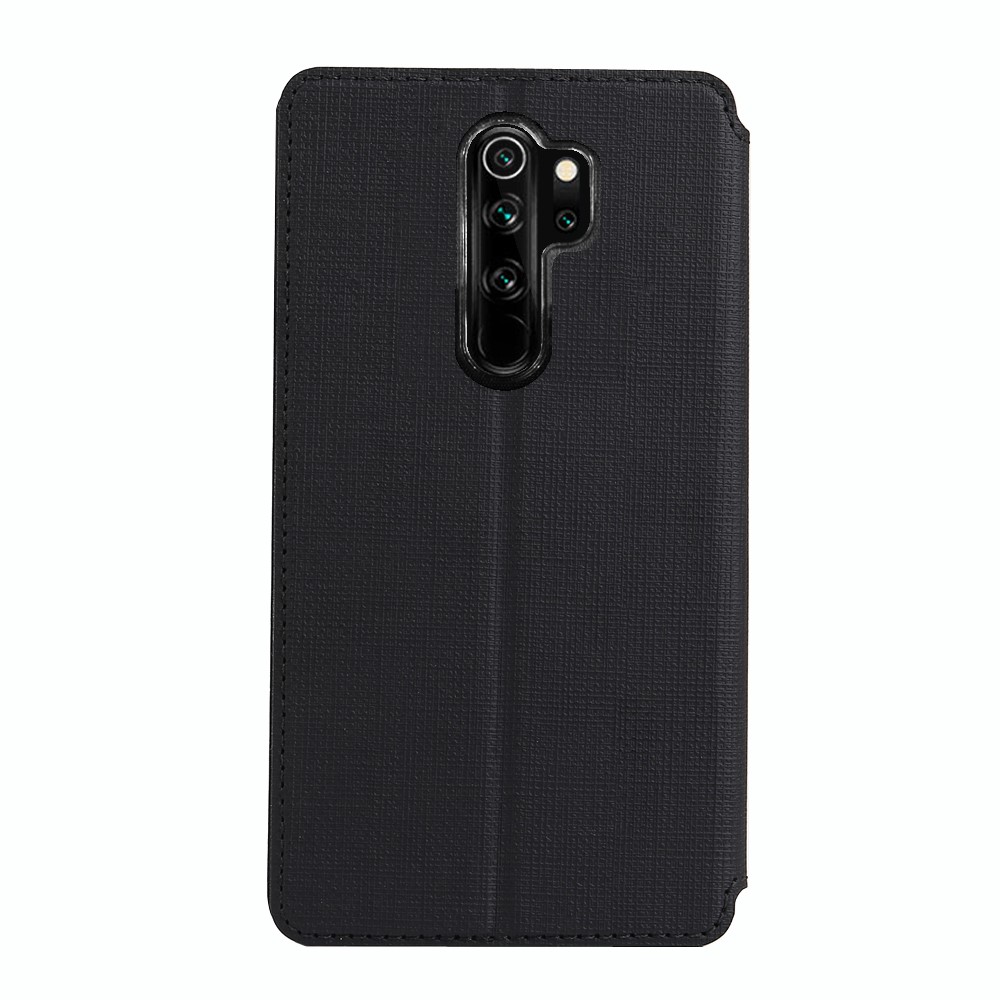 VILI DMX Cross Texture PU Leather Stand Case with Card Slot for Xiaomi Redmi Note 8 Pro - Black-3