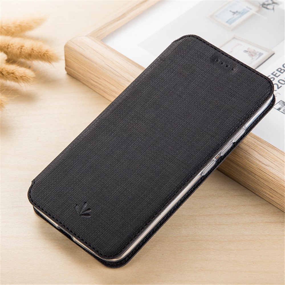 VILI DMX Cross Texture PU Leather Stand Case with Card Slot for Xiaomi Redmi Note 8 Pro - Black-6