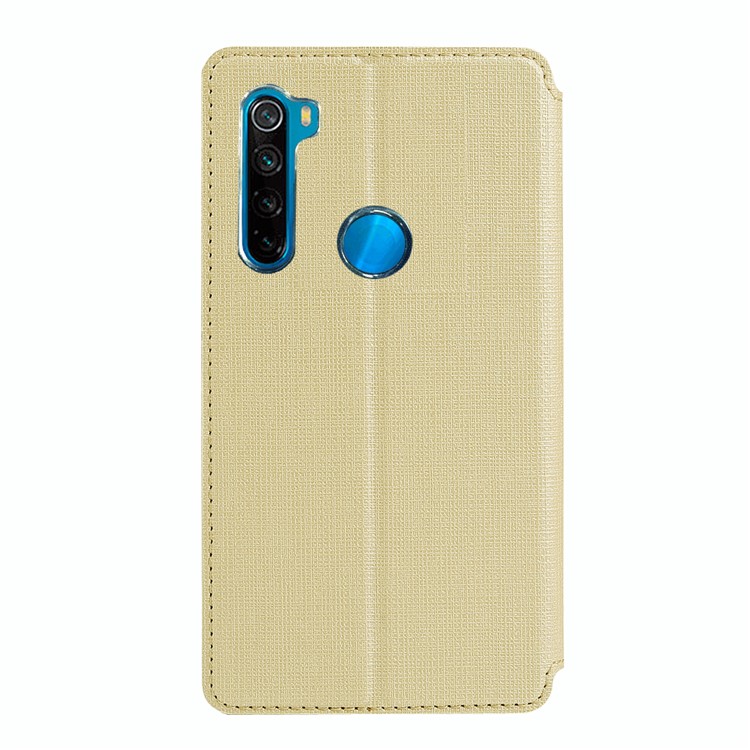 VILI DMX Cross Texture Leather Stand Case with Card Slot for Xiaomi Redmi Note 8 - Gold-3