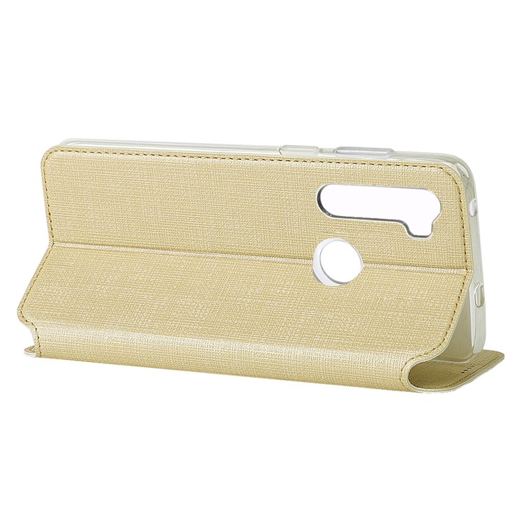 VILI DMX Cross Texture Leather Stand Case with Card Slot for Xiaomi Redmi Note 8 - Gold-5