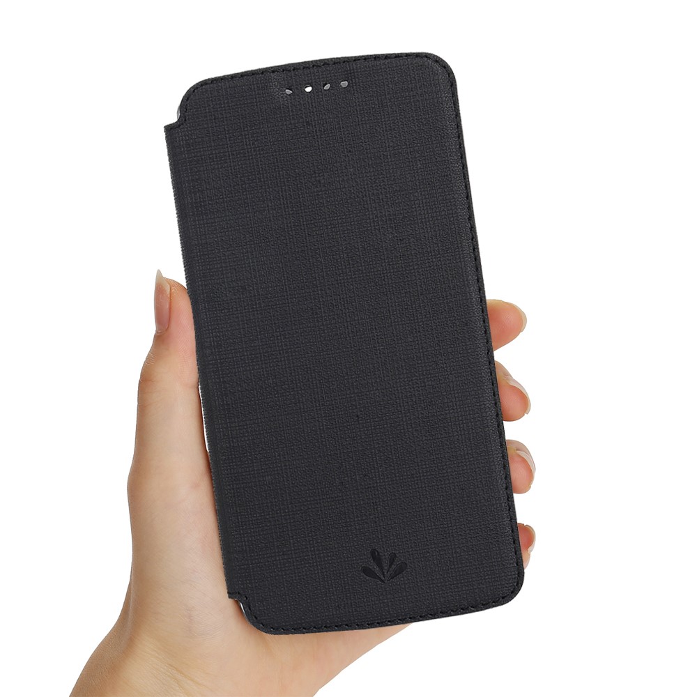 VILI DMX Cross Texture Coight de Stand Avec la Carte Plans Pour Xiaomi Redmi Note 8 - le Noir