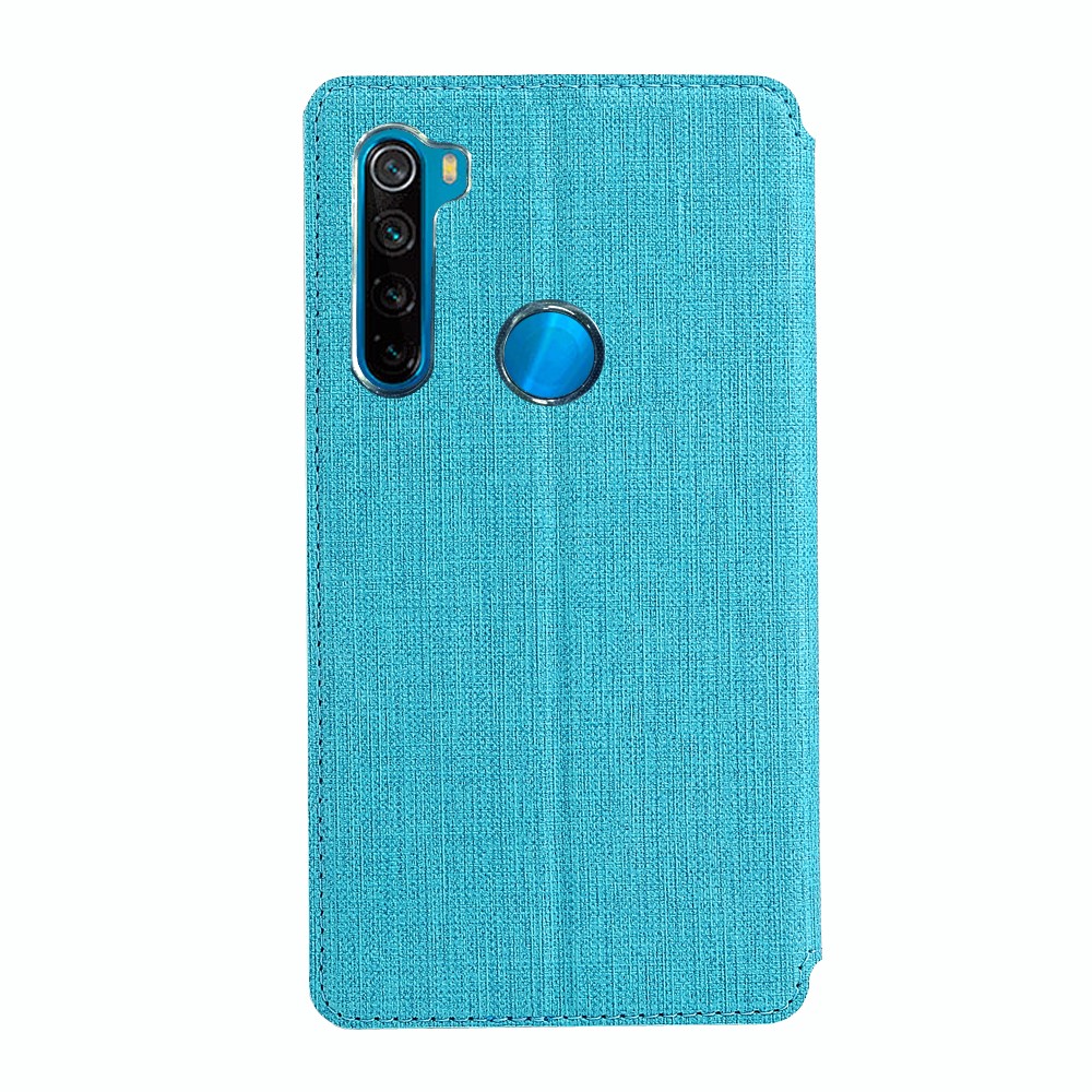 VILI DMX Cross Texture Leather Stand Case with Card Slot for Xiaomi Redmi Note 8 - Blue-3
