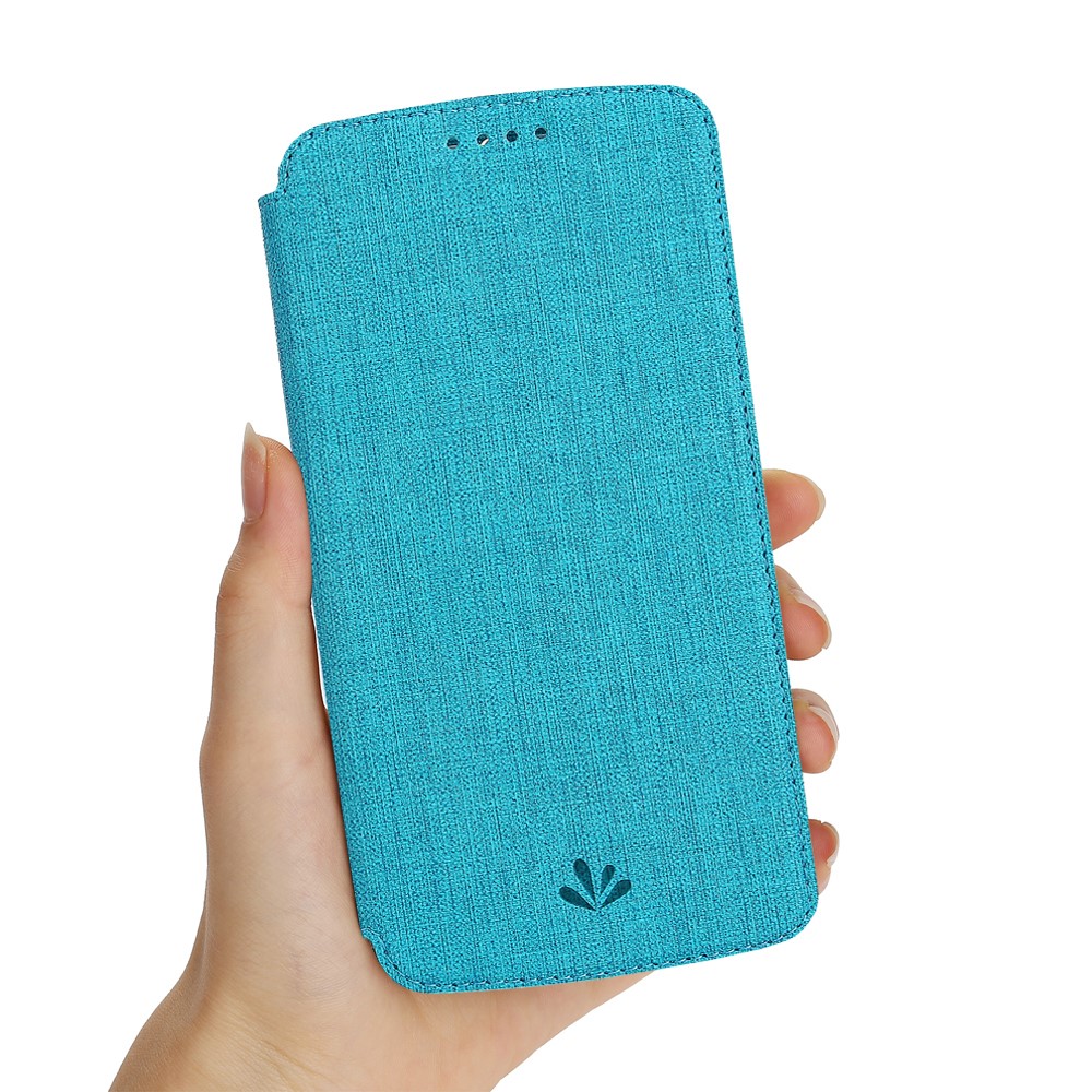 VILI DMX Cross Texture Leather Stand Case with Card Slot for Xiaomi Redmi Note 8 - Blue-4