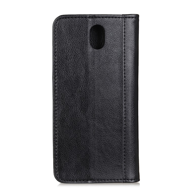 Auto-absorbed Litchi Texture Split Leather Wallet Stand Case for Xiaomi Redmi 8A - Black-3
