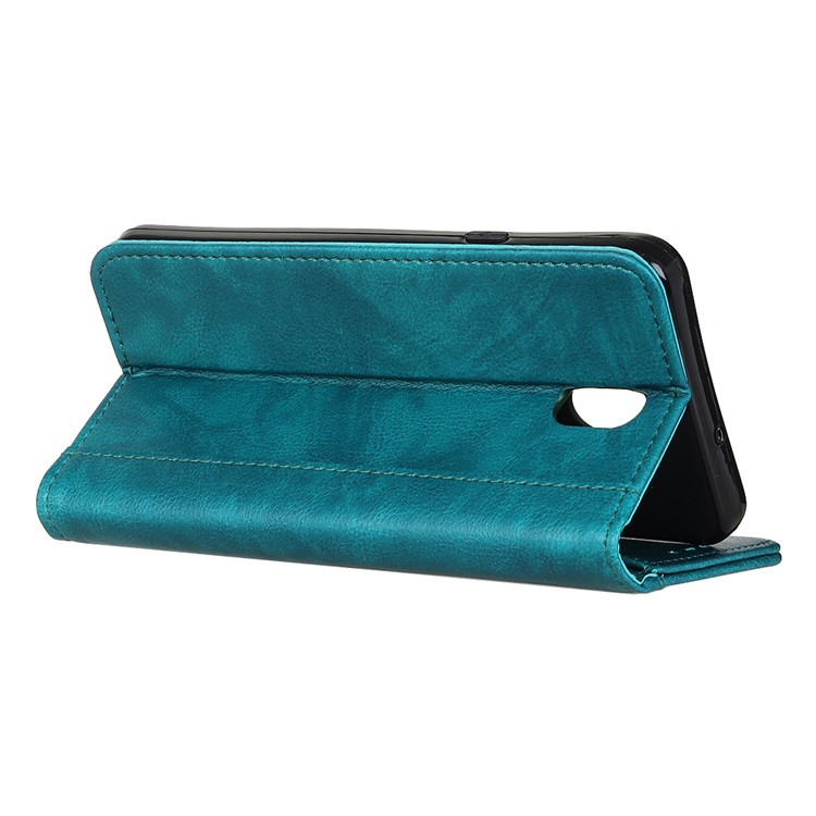 Auto-absorbed Litchi Texture Split Leather Wallet Stand Case for Xiaomi Redmi 8A - Green-4