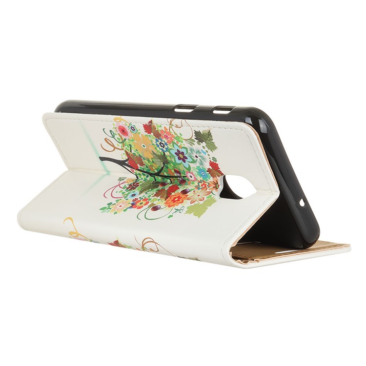 Pattern Printing Leather Wallet Case for Xiaomi Redmi 8A - Colorized Tree-5