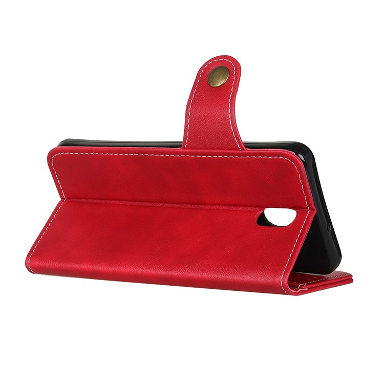 S-shape Textured Wallet PU Leather Phone Case for Xiaomi Redmi 8A - Red-4