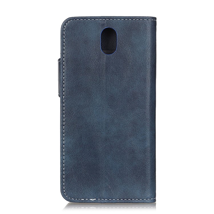 S-shape Textured Wallet PU Leather Phone Case for Xiaomi Redmi 8A - Dark Blue-3