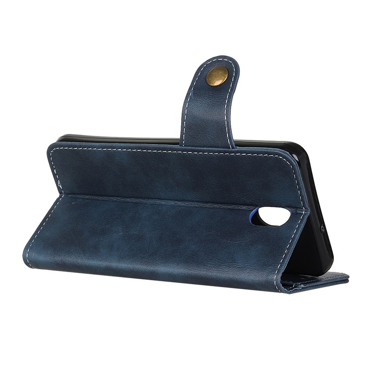 S-shape Textured Wallet PU Leather Phone Case for Xiaomi Redmi 8A - Dark Blue-4