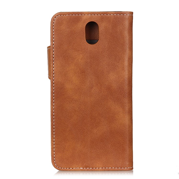 S-shape Textured Wallet PU Leather Phone Case for Xiaomi Redmi 8A - Brown-3