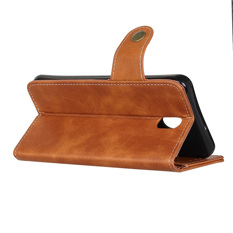 S-shape Textured Wallet PU Leather Phone Case for Xiaomi Redmi 8A - Brown-4