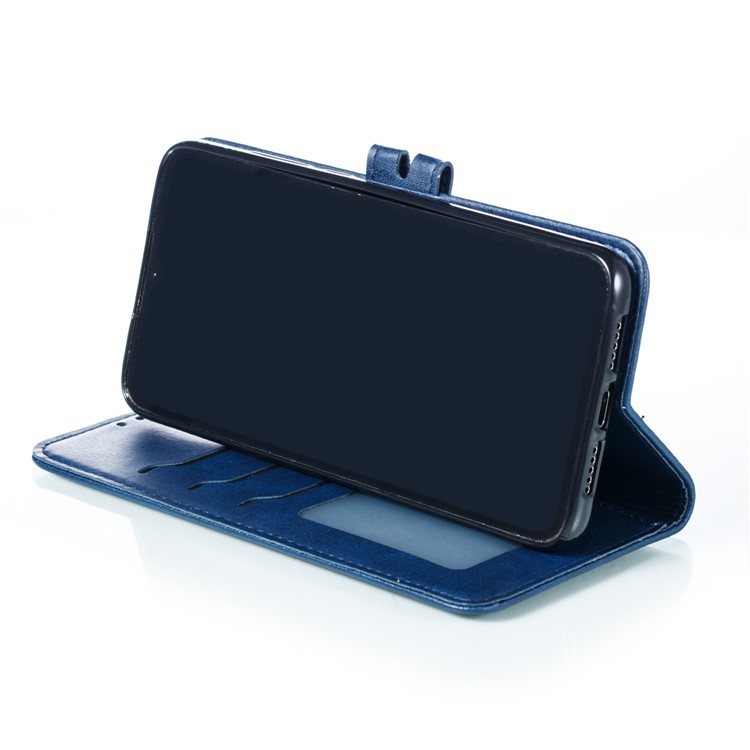 Imprinted Cat Pattern Leather Wallet Stand Case for Xiaomi Mi CC9 / Mi CC9 Meitu Edition - Blue-6