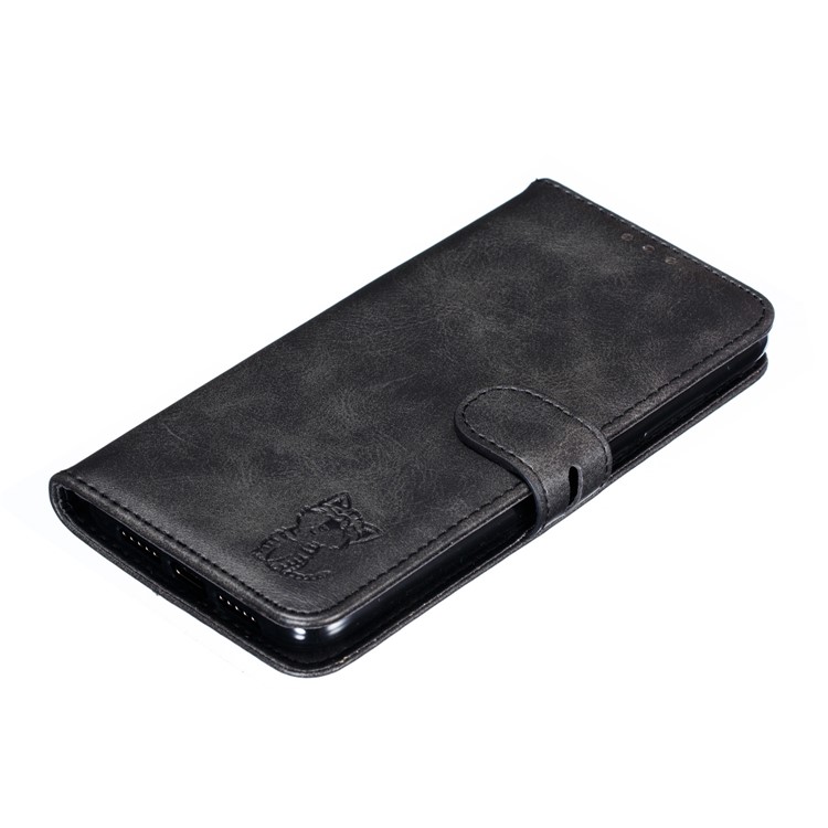 Imprinted Cat Pattern Leather Wallet Stand Case for Xiaomi Mi CC9 / Mi CC9 Meitu Edition - Black-7