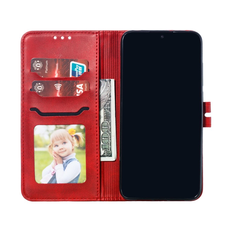 Imprinted Cat Pattern Leather Wallet Stand Casing for Xiaomi Mi CC9e / Mi A3 - Red-4