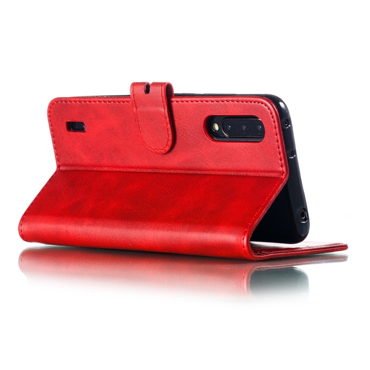 Portafoglio di Pellicola in Pelle di Gatto Impresso Per Xiaomi Mi Cc9e / Mi A3 - Rosso