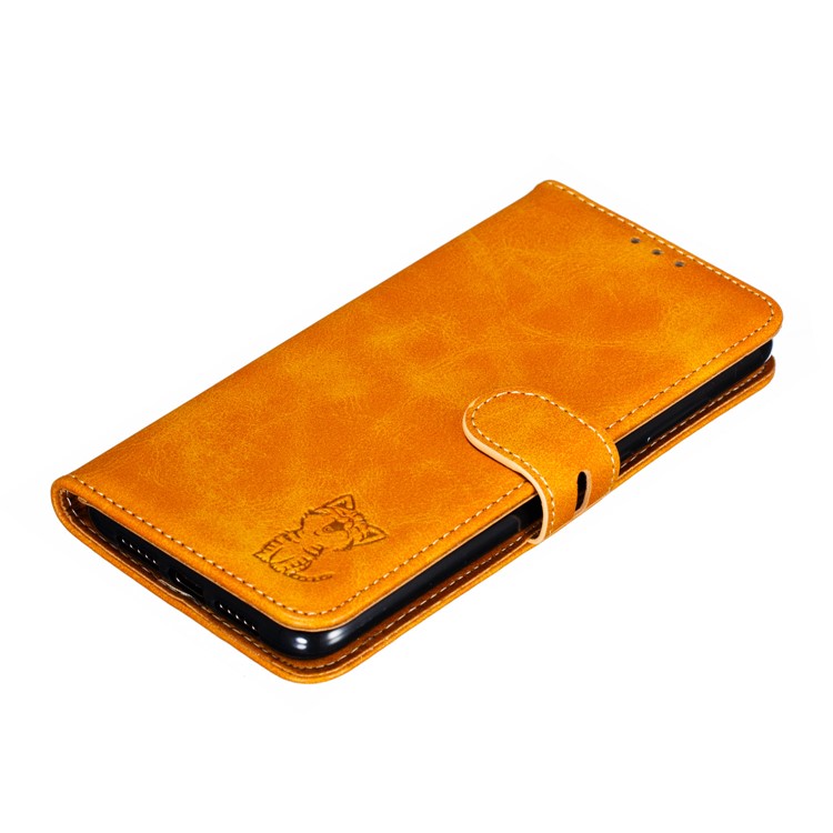 Imprinted Cat Pattern Leather Wallet Stand Casing for Xiaomi Mi CC9e / Mi A3 - Brown-7