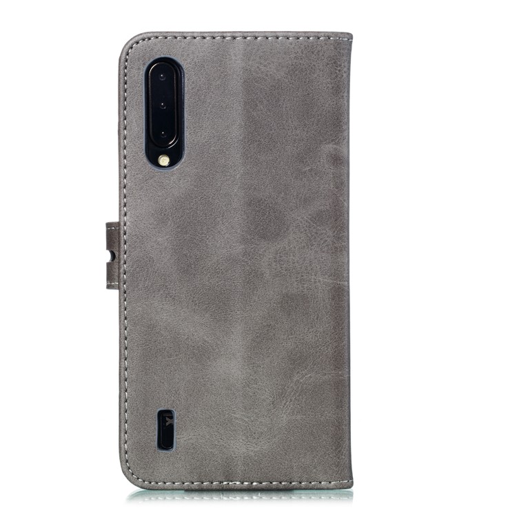 Imprinted Cat Pattern Leather Wallet Stand Casing for Xiaomi Mi CC9e / Mi A3 - Grey-3