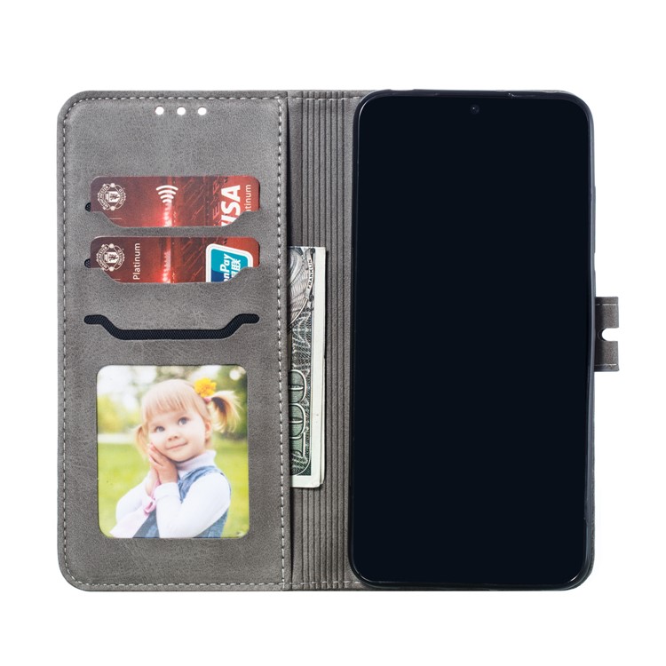 Imprinted Cat Pattern Leather Wallet Stand Casing for Xiaomi Mi CC9e / Mi A3 - Grey-4
