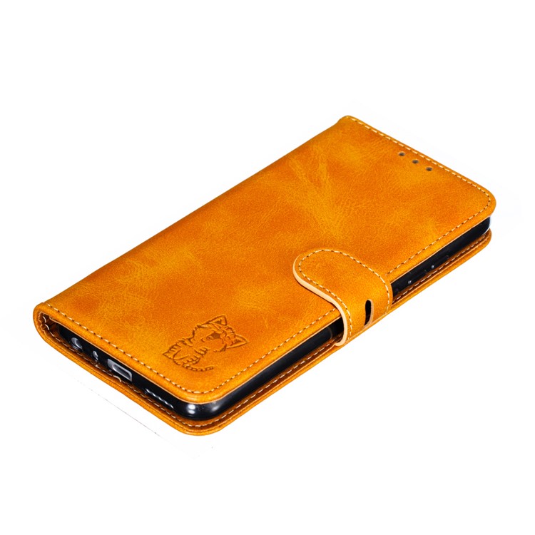 Imprinted Cat Pattern Leather Wallet Stand Case for Xiaomi Redmi Note 8 - Brown-7