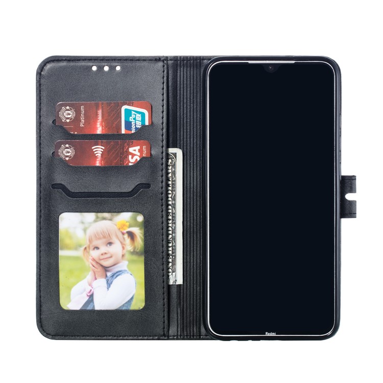 Imprinted Cat Pattern Leather Wallet Stand Case for Xiaomi Redmi Note 8 - Black-4