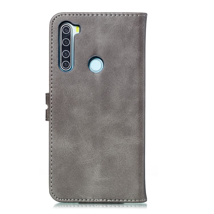 Imprinted Cat Pattern Leather Wallet Stand Case for Xiaomi Redmi Note 8 - Grey-3