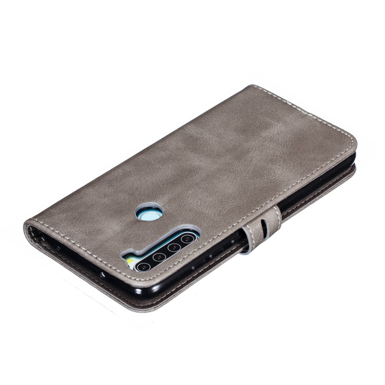 Imprinted Cat Pattern Leather Wallet Stand Case for Xiaomi Redmi Note 8 - Grey-8