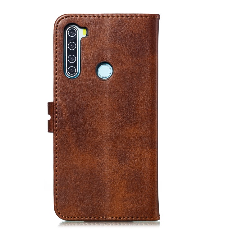 Imprinted Cat Pattern Leather Wallet Stand Case for Xiaomi Redmi Note 8 - Coffee-3