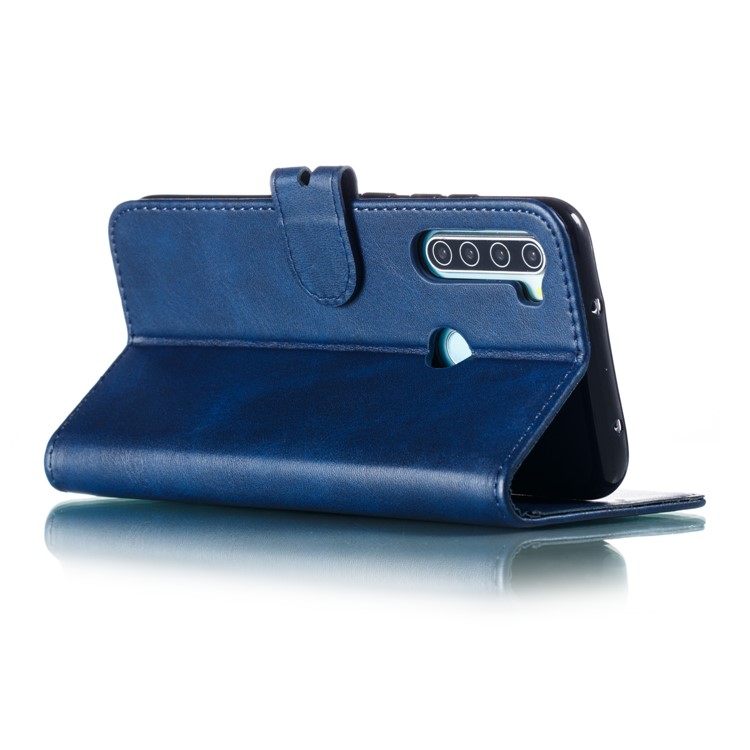 Imprinted Cat Pattern Leather Wallet Stand Case for Xiaomi Redmi Note 8 - Blue-5
