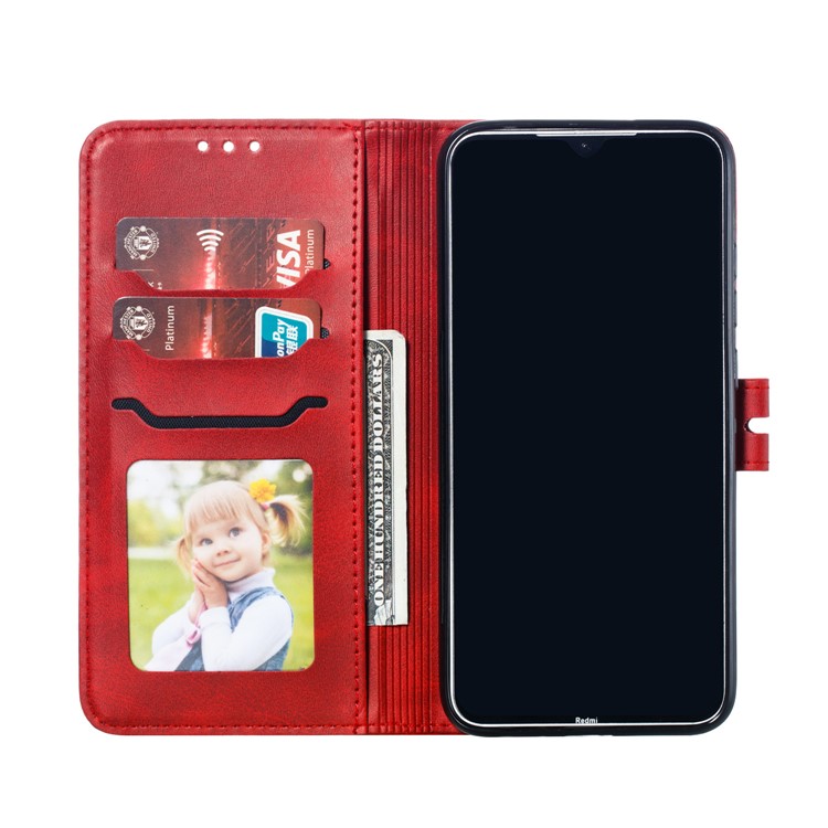 Imprinted Cat Pattern Leather Wallet Stand Case for Xiaomi Redmi Note 8 - Red-4