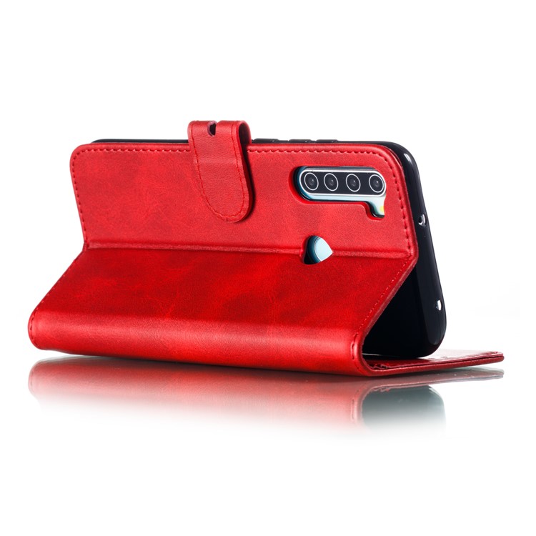 Imprinted Cat Pattern Leather Wallet Stand Case for Xiaomi Redmi Note 8 - Red-5