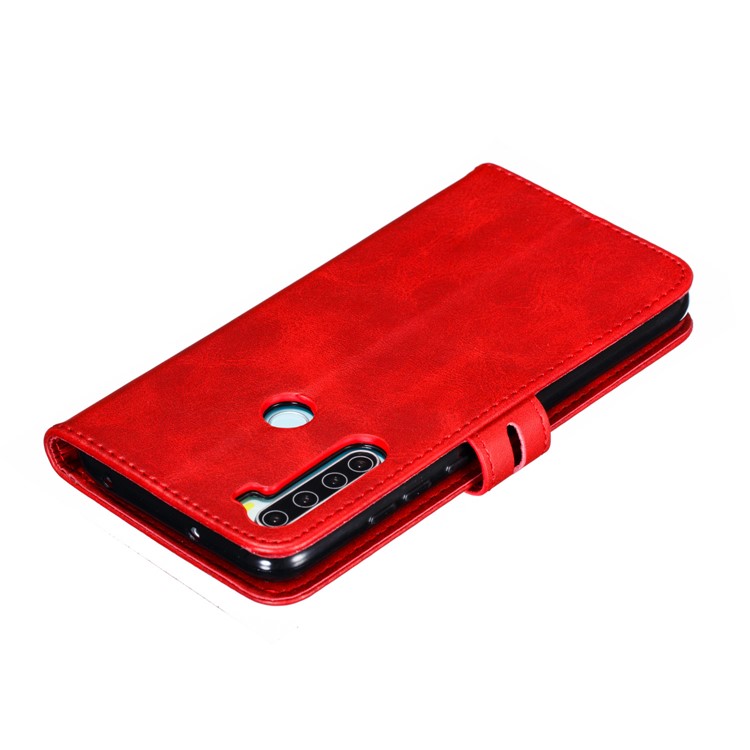 Imprinted Cat Pattern Leather Wallet Stand Case for Xiaomi Redmi Note 8 - Red-8