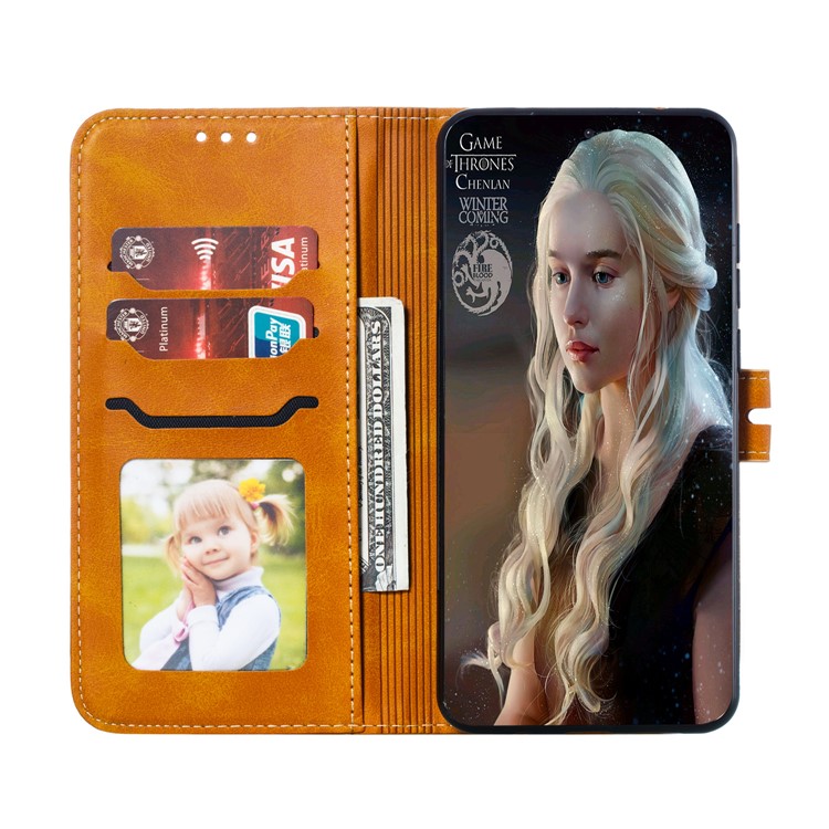 Imprinted Cat Pattern Leather Wallet Stand Case for Xiaomi Redmi Note 8 Pro - Brown-4
