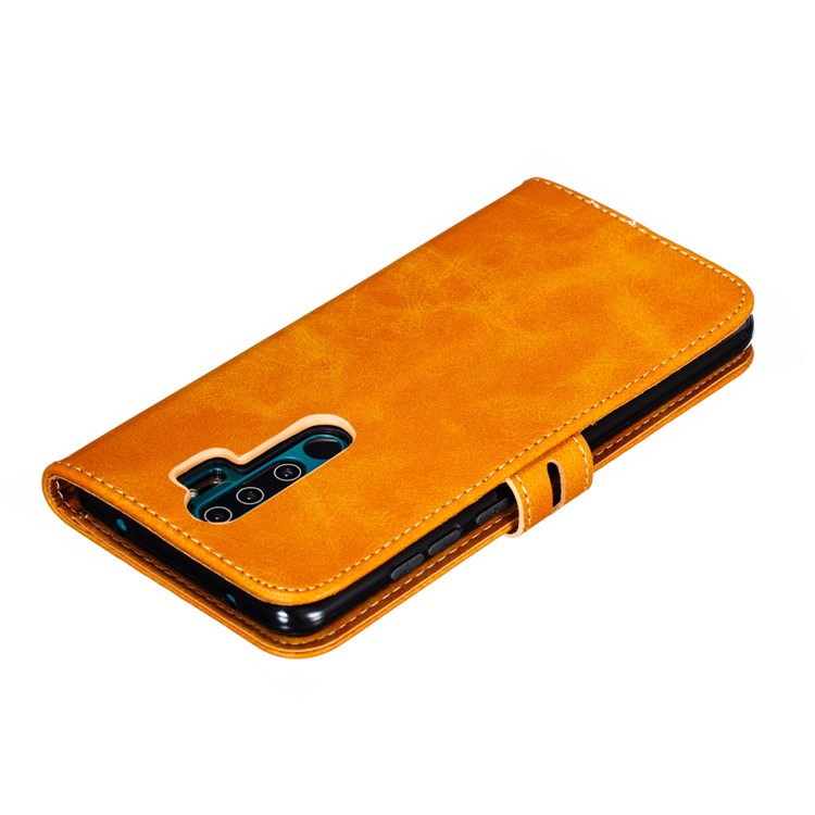 Imprinted Cat Pattern Leather Wallet Stand Case for Xiaomi Redmi Note 8 Pro - Brown-8