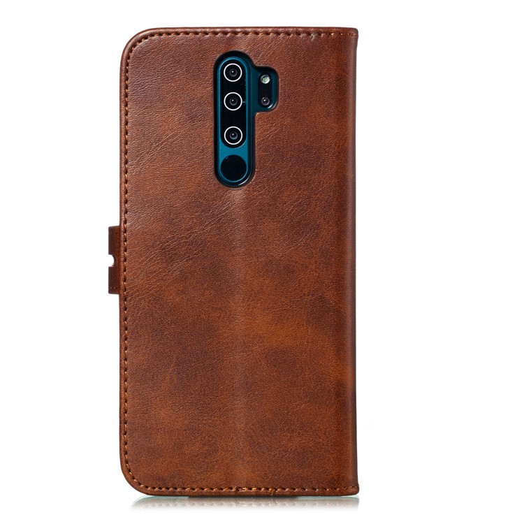 Imprinted Cat Pattern Leather Wallet Stand Case for Xiaomi Redmi Note 8 Pro - Coffee-3