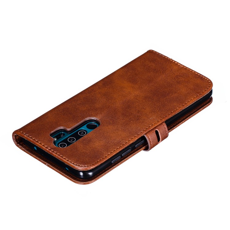 Imprinted Cat Pattern Leather Wallet Stand Case for Xiaomi Redmi Note 8 Pro - Coffee-8