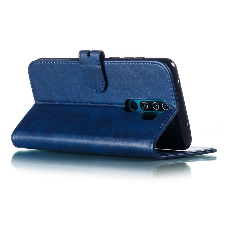 Imprinted Cat Pattern Leather Wallet Stand Case for Xiaomi Redmi Note 8 Pro - Blue-5