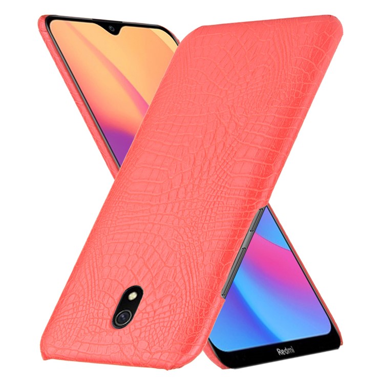 Crocodile Texture PU Leather Coated PC Phone Shell Casing for Xiaomi Redmi 8A - Red-1
