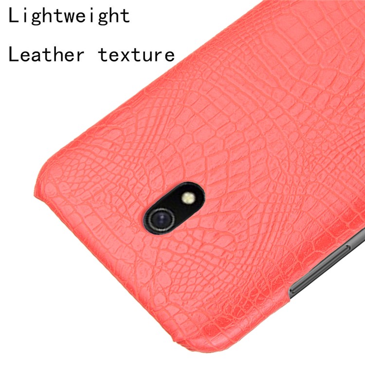 Crocodile Texture PU Leather Coated PC Phone Shell Casing for Xiaomi Redmi 8A - Red-5