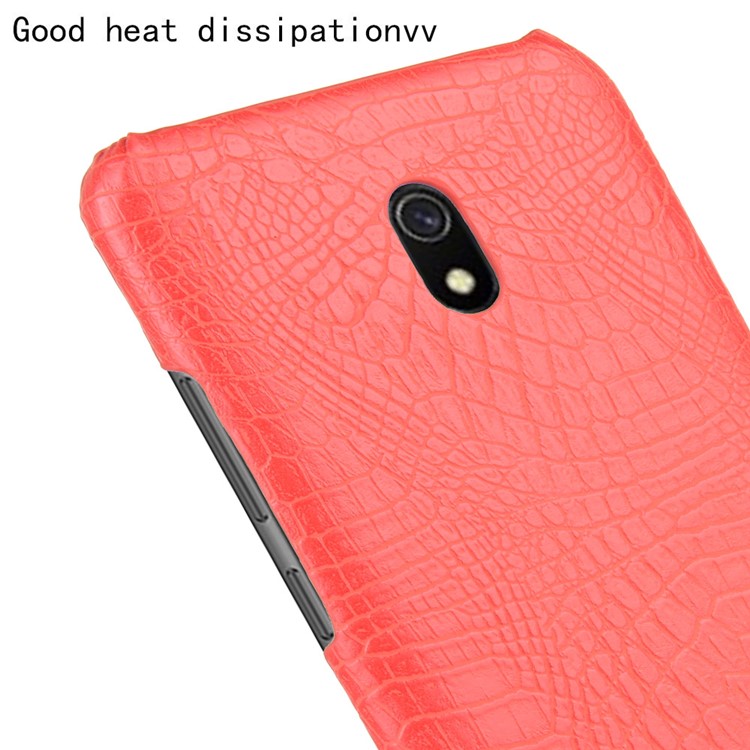 Crocodile Texture PU Leather Coated PC Phone Shell Casing for Xiaomi Redmi 8A - Red-6