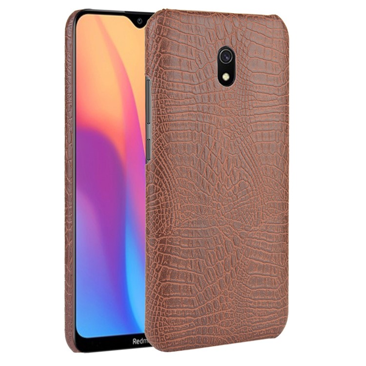 Crocodile Texture PU Leather Coated PC Phone Shell Casing for Xiaomi Redmi 8A - Brown-2
