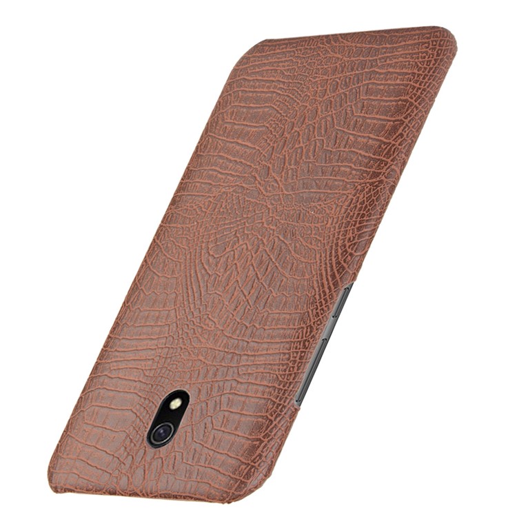 Crocodile Texture PU Leather Coated PC Phone Shell Casing for Xiaomi Redmi 8A - Brown-3