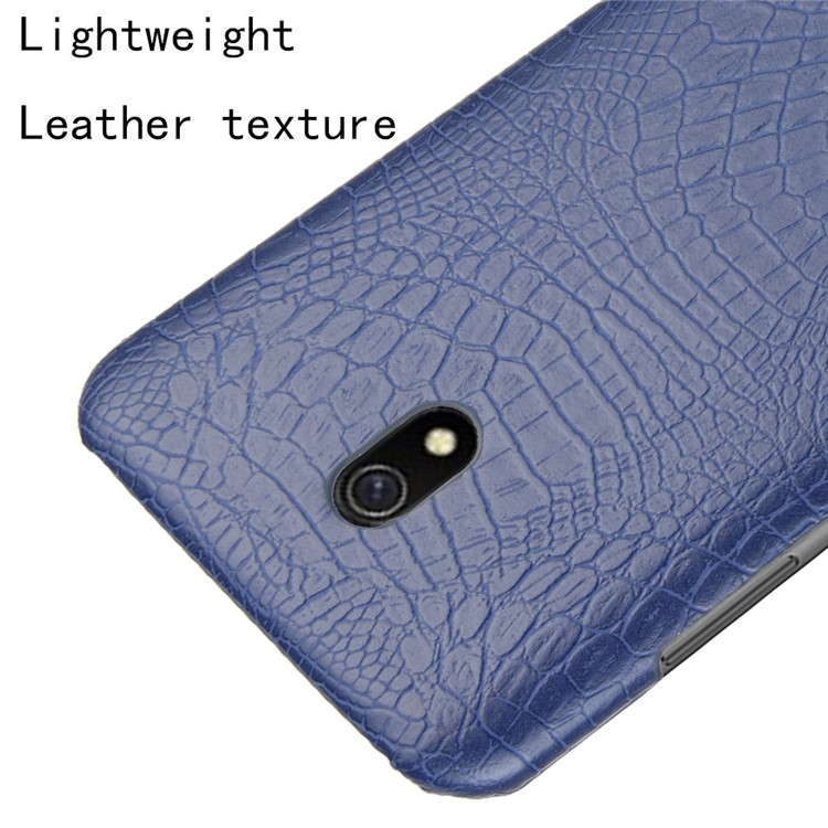 Crocodile Texture PU Leather Coated PC Phone Shell Casing for Xiaomi Redmi 8A - Dark Blue-4