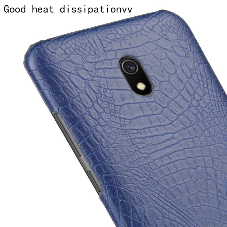Crocodile Texture PU Leather Coated PC Phone Shell Casing for Xiaomi Redmi 8A - Dark Blue-5