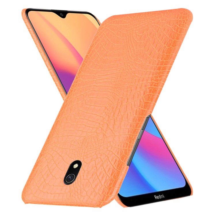 Crocodile Texture PU Leather Coated PC Phone Shell Casing for Xiaomi Redmi 8A - Orange-1