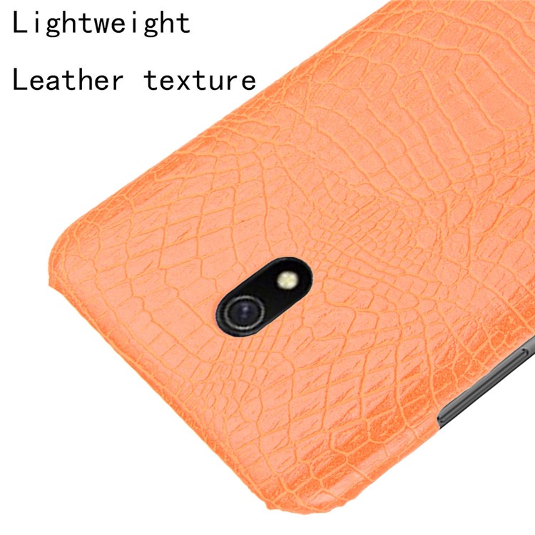 Crocodile Texture PU Leather Coated PC Phone Shell Casing for Xiaomi Redmi 8A - Orange-4