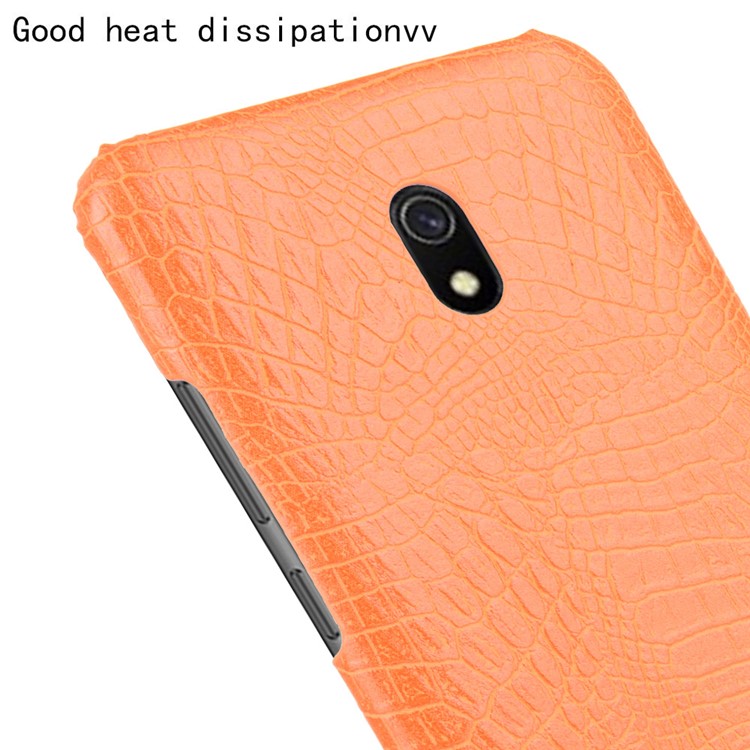 Crocodile Texture PU Leather Coated PC Phone Shell Casing for Xiaomi Redmi 8A - Orange-5