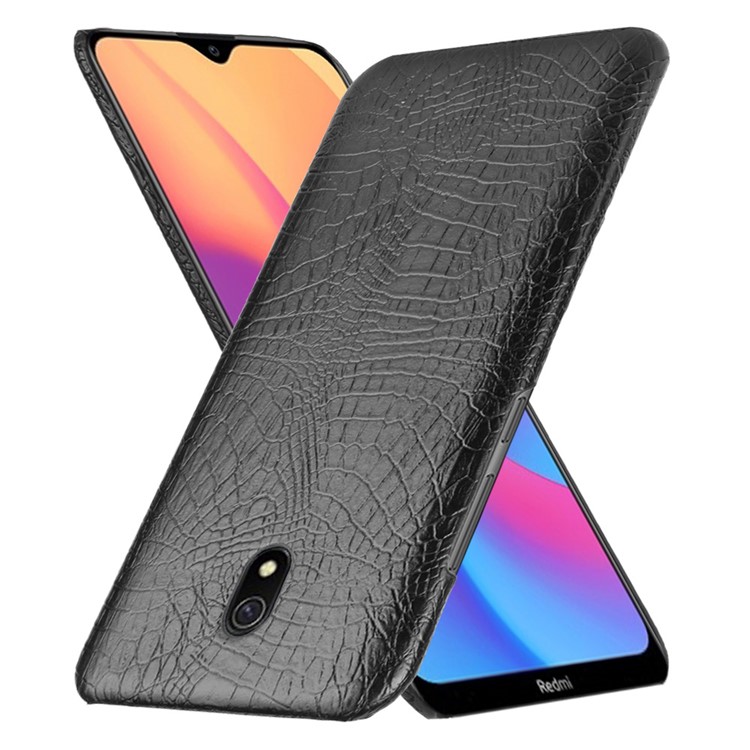 Crocodile Texture PU Leather Coated PC Phone Shell Casing for Xiaomi Redmi 8A - Black-1